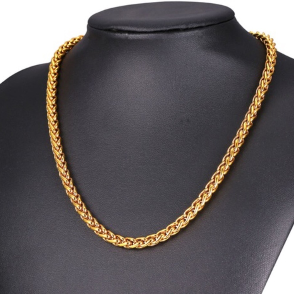 New 9mm 18k gold chain for men